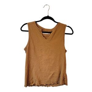 We The Free Women's Boho Mustard Yellow V-Neck Tank Top Size L